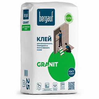 Bergauf Granit, клей для для облицовки фасада тяжелыми плитами, 25 кг