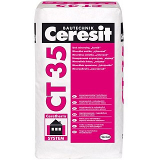 Ceresit CT 35/25, 2,5мм "Короед" под окраску, декоративная минеральная штукатурка, 25 кг