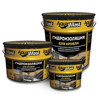 Мастика, Гидроизоляция для кровли,  AquaMast, 18кг, битумно-резиновая,