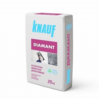 Кнауф Диамант-260, Шуба 3 мм, Декоративная цементная штукатурка, белая, 25кг 