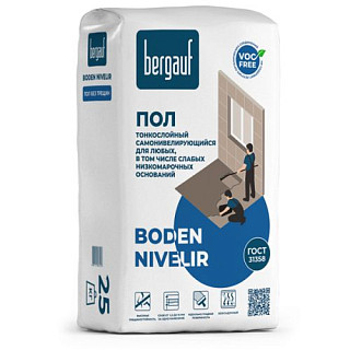 Bergauf- Boden NIVELIR, Финишный самовыравнивающийся пол (0,5-10мм), М-100, для любых оснований, 25кг
