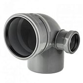 Отвод левый ВК ПП 110/50х87, серый, РТП 