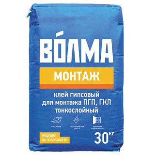 Волма Монтаж, Гипсовый монтажный клей для ПГП, 30кг 