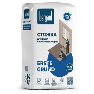 Bergauf- Erste Grund, 25кг, Выравнивающая стяжка для пола (20-80мм) с волокнами, для наружных работ (F-50), М-200