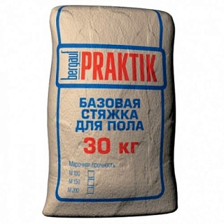 Bergauf- Praktik М-200, Базовая стяжка для пола (20-80мм), М-200, трещиностойкая, 30кг