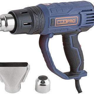 Фен технический MAX-PRO 2000 Вт; 60/350/600°C; 500л/мин; 0,76 кг; резиновый кабель; резиновые вставки