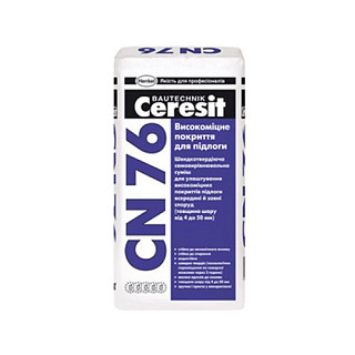 Ceresit CN 76/25, Самовыравнивающая смесь для пола (4-15мм), М350, в помещениях с высокой нагрузкой, 25кг