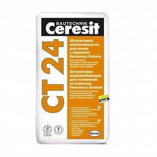 Ceresit CT 24/25, Штукатурка для ячеистого бетона, 25кг