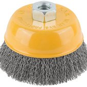 Корщетка-чашка 100мм, гайка М14, волнистая проволока, нерж. сталь