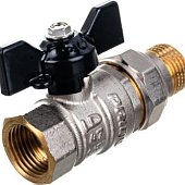 Кран шаровой 1/2 ВН бабочка черная LD 