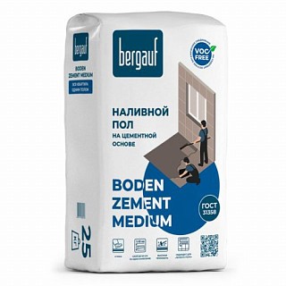 Bergauf- Boden Zement Medium, Наливной пол (5-60мм), М-200, для "теплого пола", 25кг