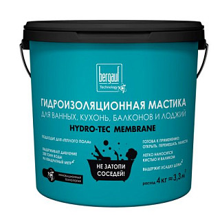 Bergauf- Hydro-Tec Membrane, 4 кг, Гидроизоляционная мастика под плиточные облицовки