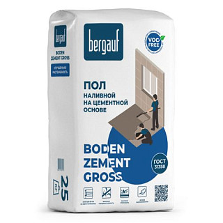 Bergauf- Boden Zement Gross, Наливной пол (5-50мм), М-200, 25кг
